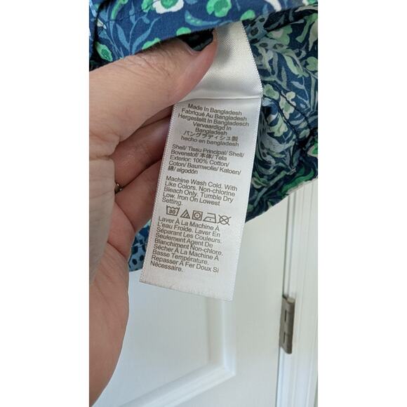 J. Crew Cotton Poplin Pajamas Fauna Floral Blue Leopard - Picture 7 of 13